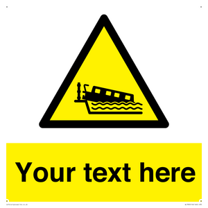 Custom warning grounding narrow boat on lock cill